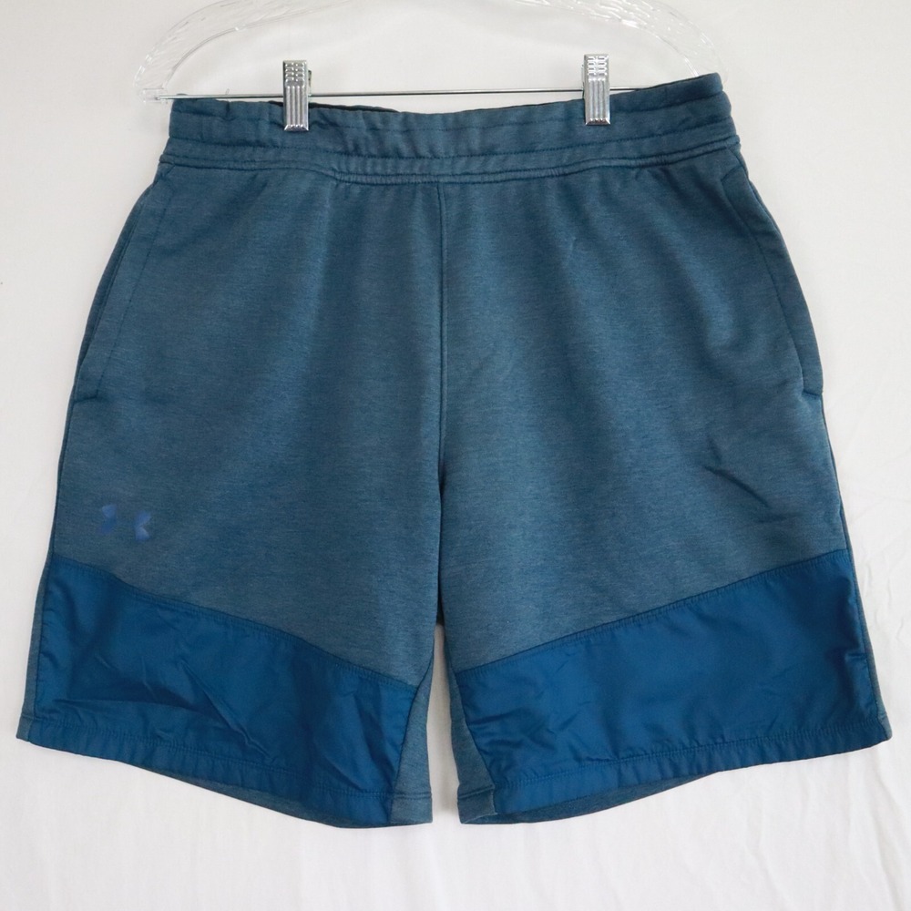 Under Armour Shorts Mens Large Loose Activewear Sweat Gym Training Athletic Blue